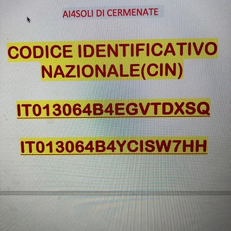 "Ai 4 Soli" Cermenate Extérieur photo